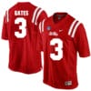 Ole Miss Rebels #3 DeMarquis Gates NCAA College Football Jersey Red