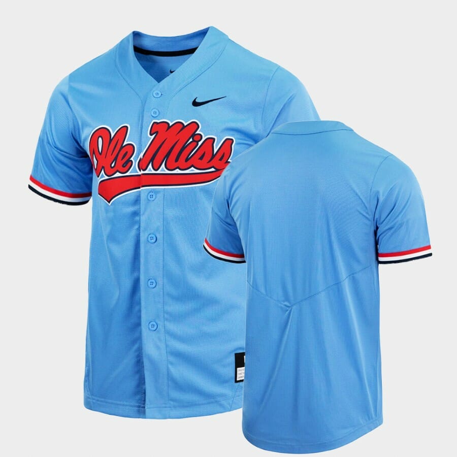 Ole Miss Rebels Custom Name Number Blue College Baseball Jersey