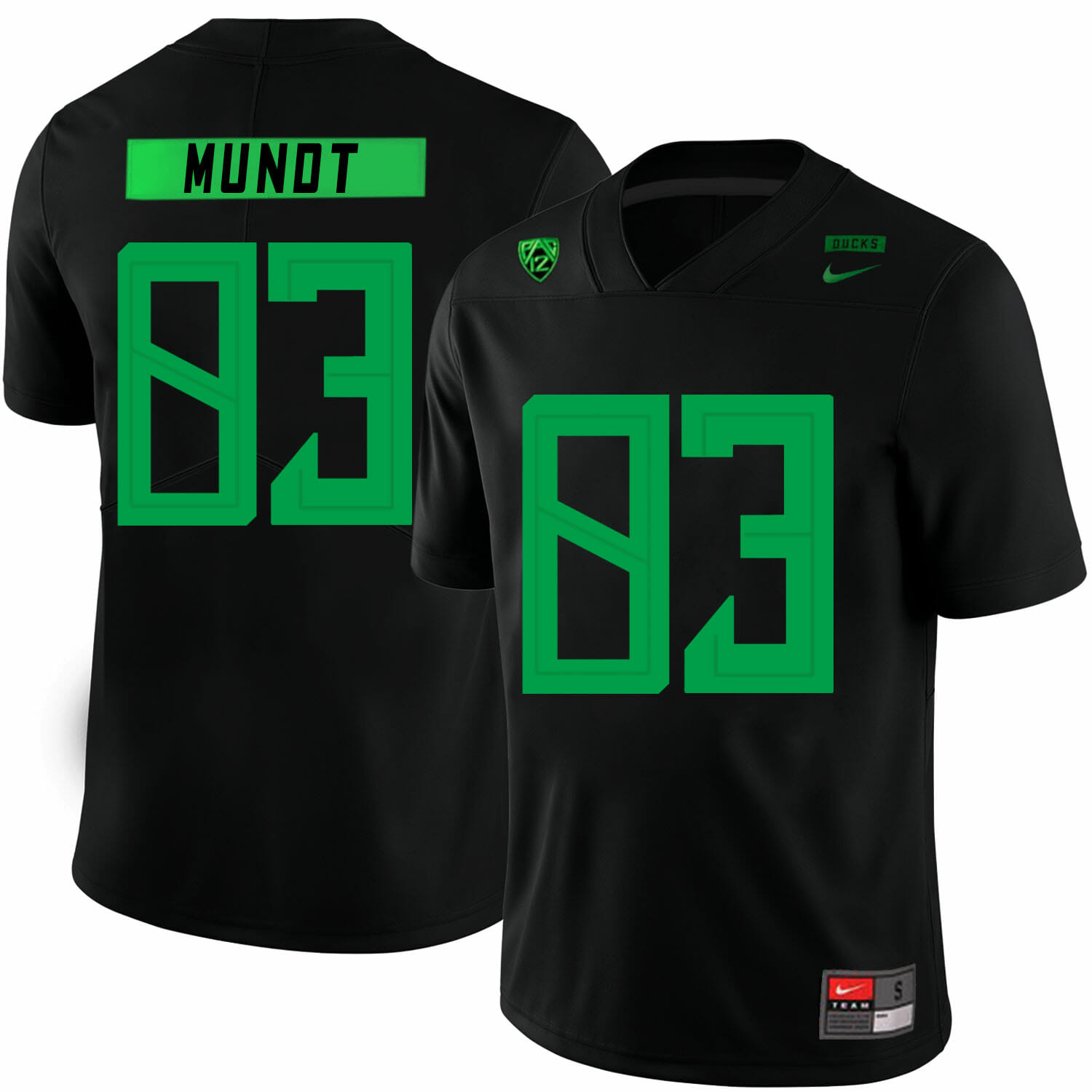 Oregon Ducks #83 Johnny Mundt NCAA College Football Jersey Black