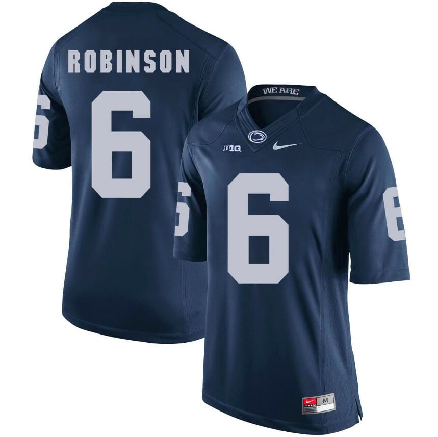 Penn State Nittany Lions Andre Robinson Jersey #6 Football NCAA Jerseys Blue