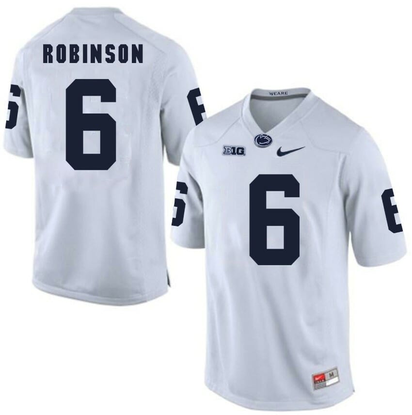 Penn State Nittany Lions Andre Robinson Jersey #6 Football NCAA Jerseys White