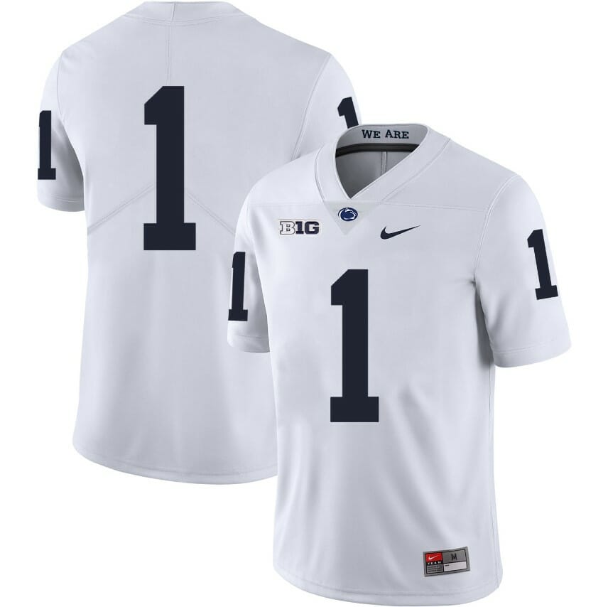 Penn State Nittany Lions NO NAME Jersey #1 Football NCAA Jerseys White