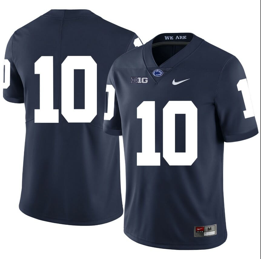 Penn State Nittany Lions NO NAME Jersey #10 Football NCAA Jerseys Blue