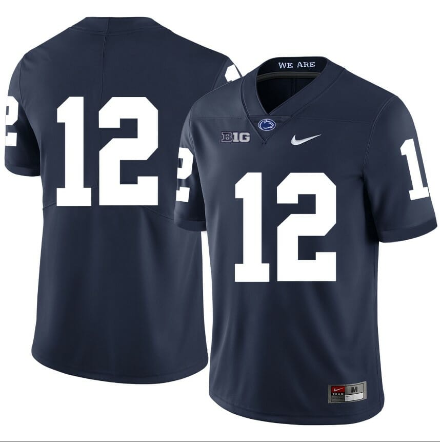 Penn State Nittany Lions NO NAME Jersey #12 Football NCAA Jerseys Dark Blue