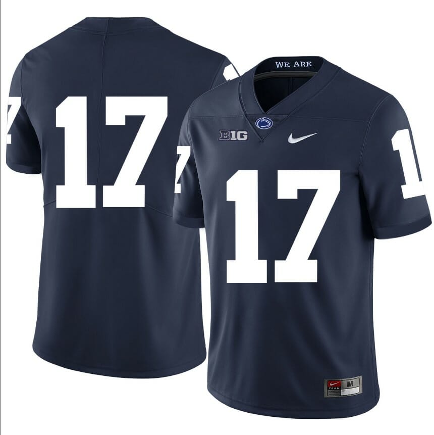 Penn State Nittany Lions NO NAME Jersey #17 Football NCAA Jerseys Dark Blue