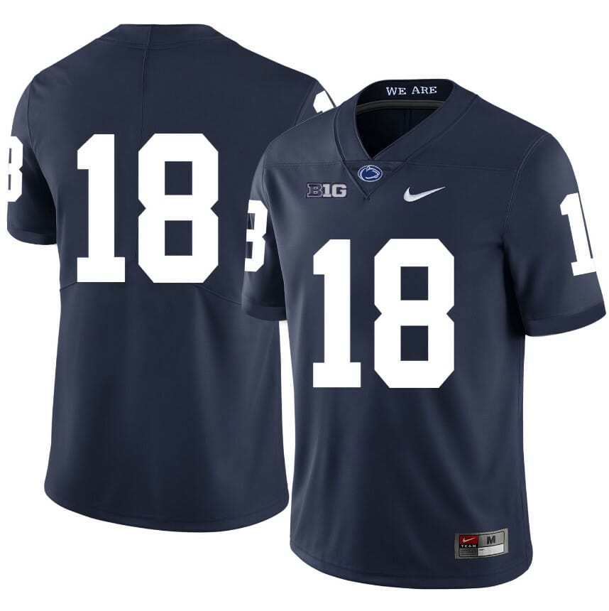 Penn State Nittany Lions NO NAME Jersey #18 Football NCAA Jerseys Dark Blue