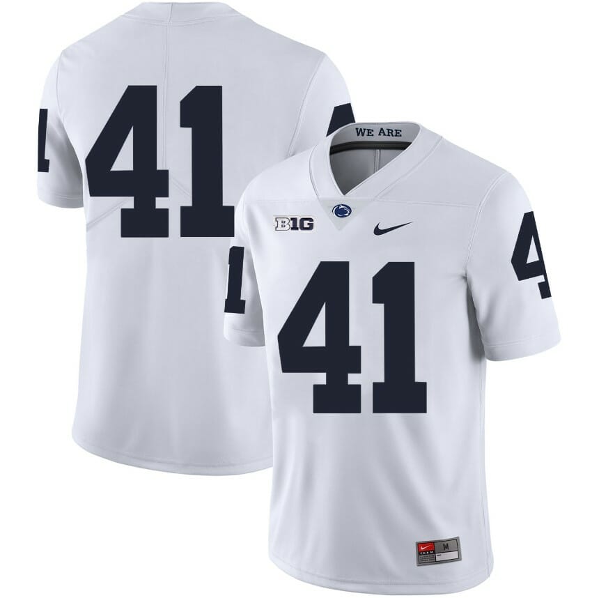 Penn State Nittany Lions NO NAME Jersey #41 Football NCAA Jerseys White
