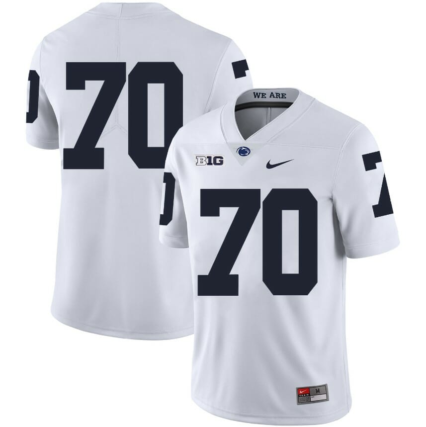 Penn State Nittany Lions NO NAME Jersey #70 Football NCAA Jerseys White