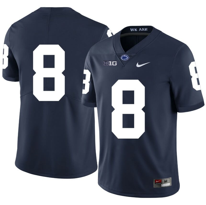 Penn State Nittany Lions NO NAME Jersey #8 Football NCAA Jerseys Dark Blue