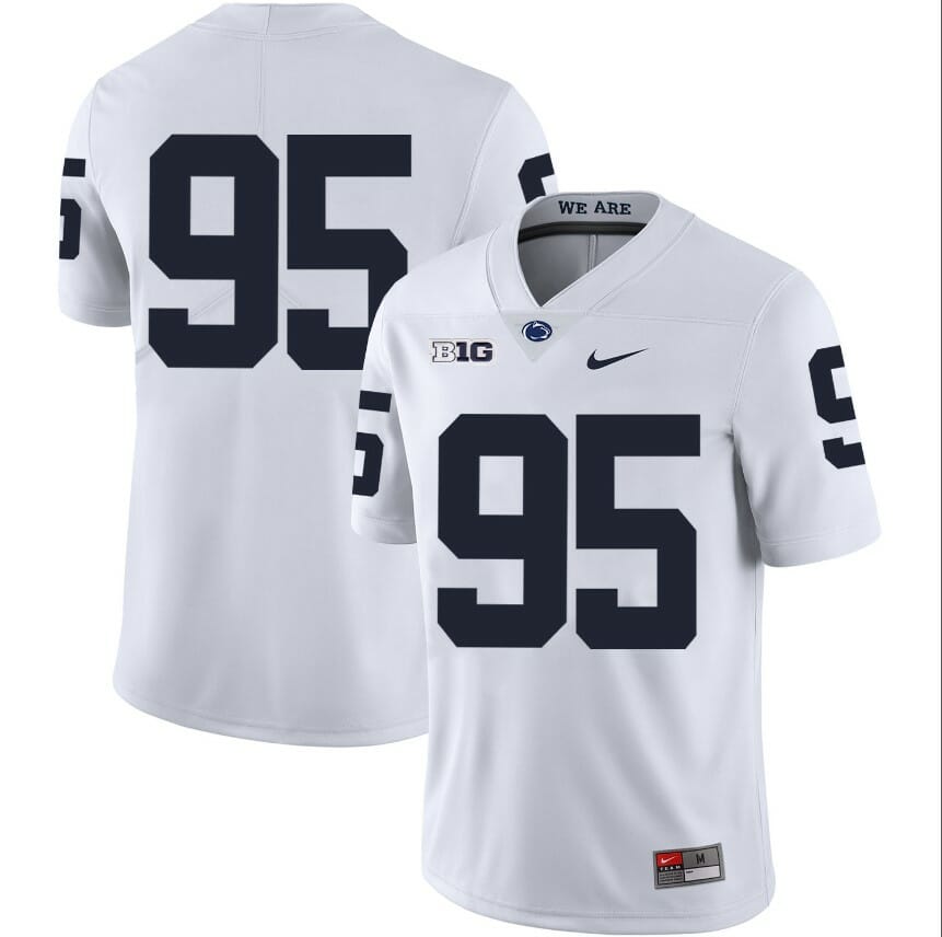 Penn State Nittany Lions NO NAME Jersey #95 Football NCAA Jerseys White
