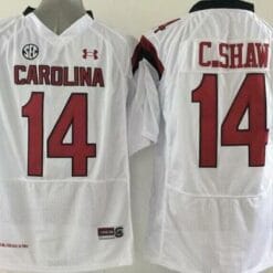 South Carolina Gamecocks #14 Connor Shaw White NCAA Football Under Armour Jersey