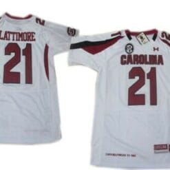 South Carolina Gamecocks #21 Marcus Lattimore White Jersey