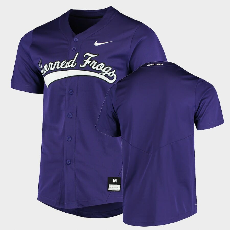 TCU Horned Frogs Custom Name Number Purple College Baseball Jersey