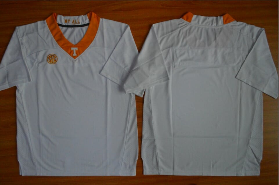 Tennessee Volunteers Blank Jersey College Football NCAA Jerseys White