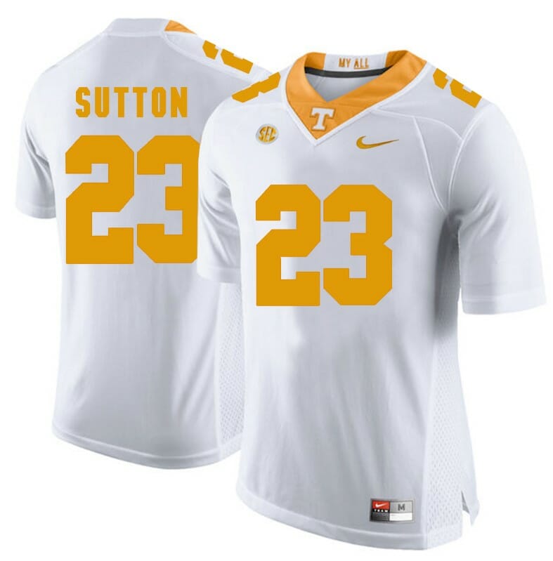 Tennessee Volunteers Cameron Sutton Jersey #23 Football NCAA Jerseys White Orange