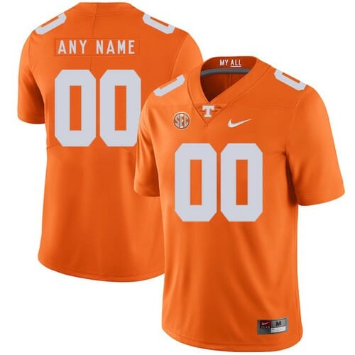 Tennessee Volunteers Custom Name Number College Football Jersey Orange