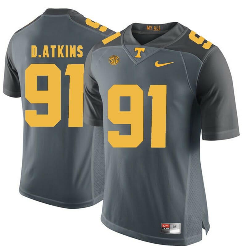Tennessee Volunteers Doug Atkins Jersey #91 Football NCAA Jerseys Gray