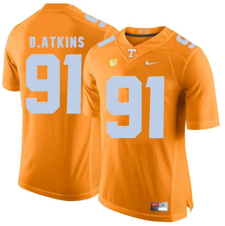 Tennessee Volunteers Doug Atkins Jersey #91 Football NCAA Jerseys Orange