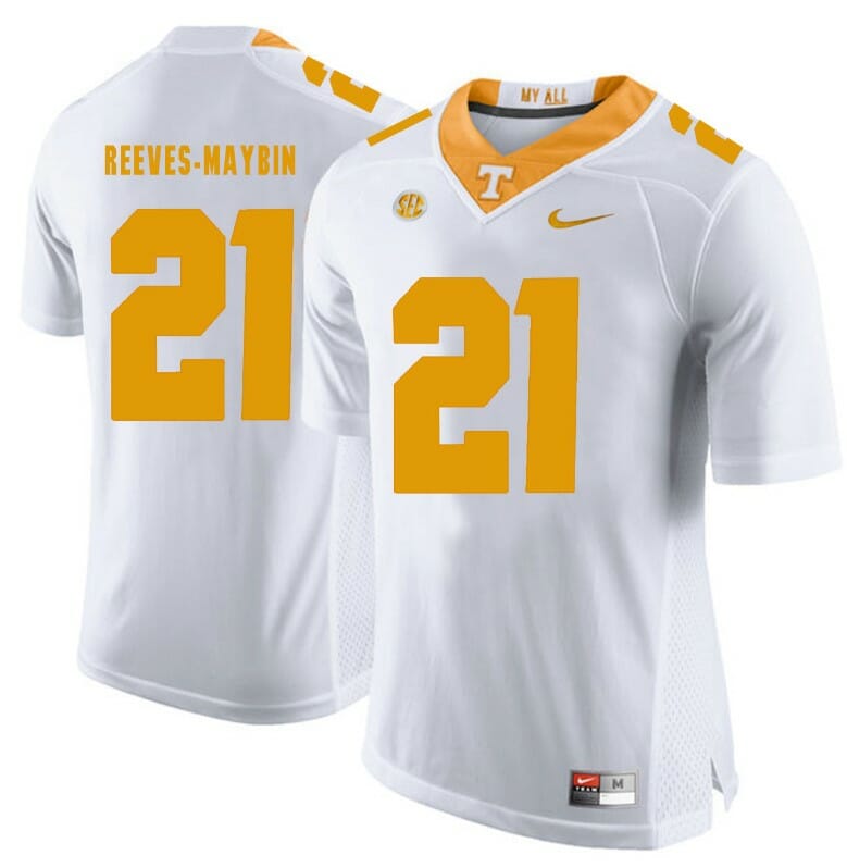 Tennessee Volunteers Jalen Reeves-Maybin Jersey #21 Football NCAA Jerseys White Orange