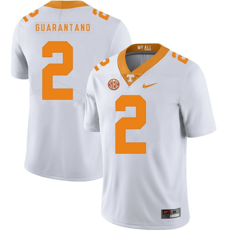 Tennessee Volunteers Jarrett Guarantano Jersey #2 Football NCAA Jerseys White Orange