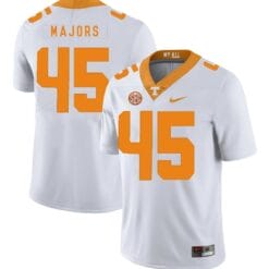 Tennessee Volunteers Johnny Majors Jersey #45 Football NCAA Jerseys White Orange
