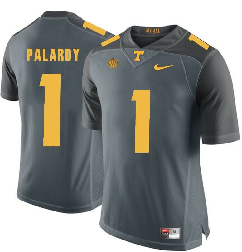 Tennessee Volunteers Michael Palardy Jersey #1 Football NCAA Jerseys Gray