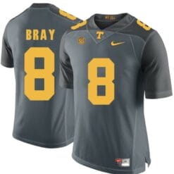 Tennessee Volunteers Tyler Bray Jersey #8 Football NCAA Jerseys Gray Yellow