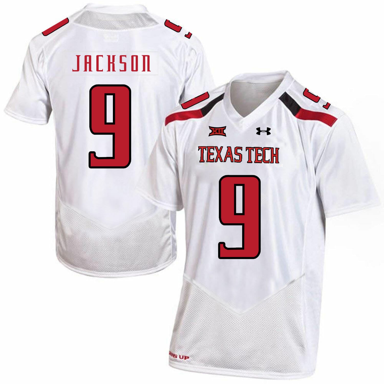 Texas Tech #9 Burning Jackson NCAA College Football Jersey White