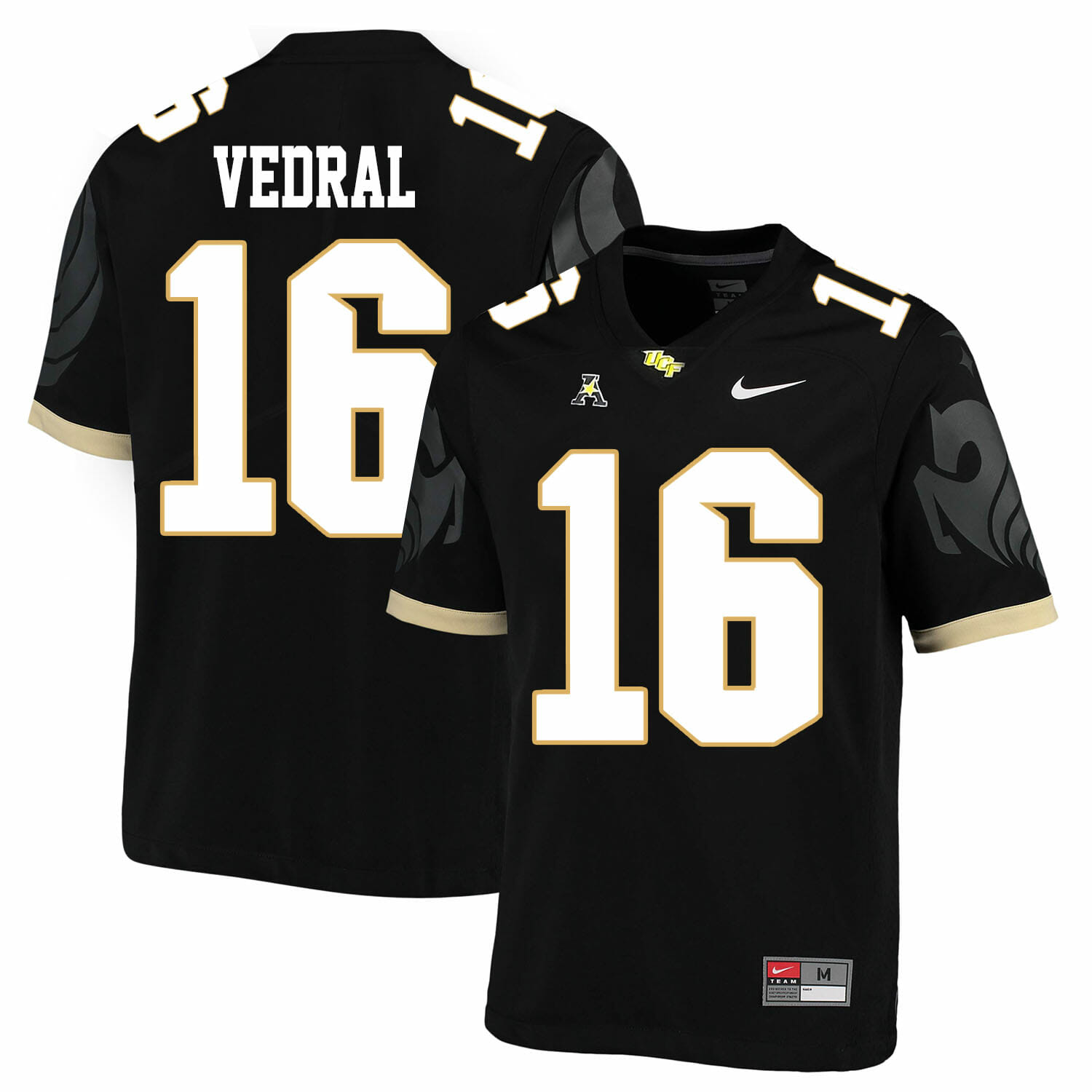 UCF Knights #16 Noah Vedral NCAA College Football Jersey Black
