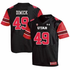Utah Utes #49 Hunter Dimick NCAA College Football Jersey Black