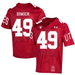 Utah Utes #49 Hunter Dimick NCAA College Football Jersey Red