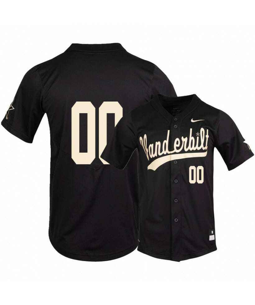 Vanderbilt Commodores Black Custom Name Number Baseball Jersey