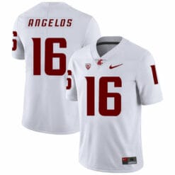 Washington State Cougars #16 Aaron Angelos NCAA Football Jersey White