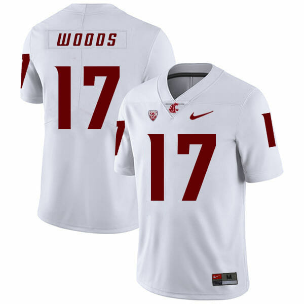Washington State Cougars #17 Kassidy Woods NCAA Football Jersey White