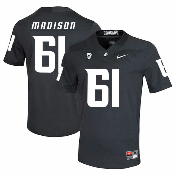 Washington State Cougars #61 Cole Madison NCAA Football Jersey Black
