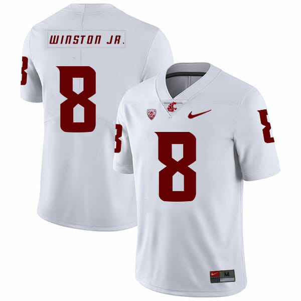 Washington State Cougars #8 Easop Winston Jr. Football Jersey White