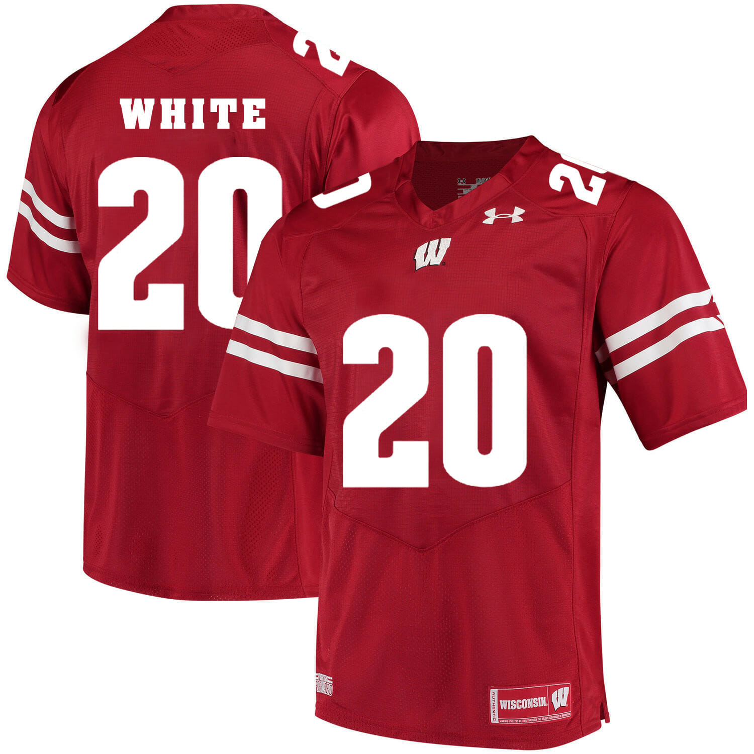 Wisconsin Badgers #20 James White College Football Jersey Red