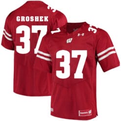 Wisconsin Badgers #37 Garrett Groshek College Football Jersey Red