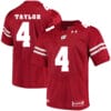 Wisconsin Badgers #4 AJ Taylor College Football Jersey Red