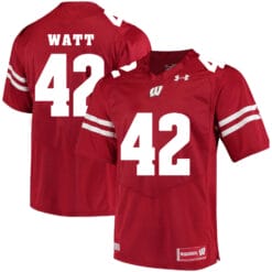 Wisconsin Badgers #42 TJ Watt College Football Jersey White Red