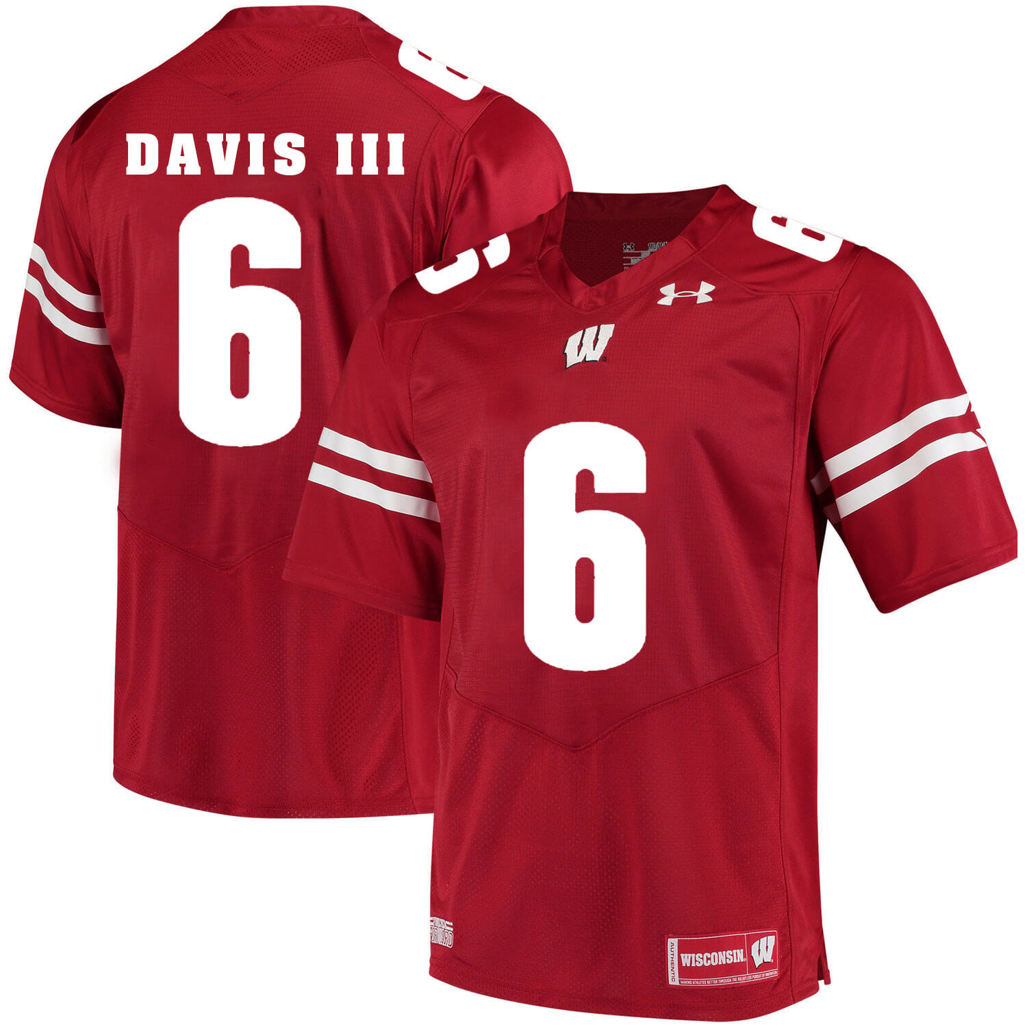 Wisconsin Badgers #6 Danny Davis III College Football Jersey Red