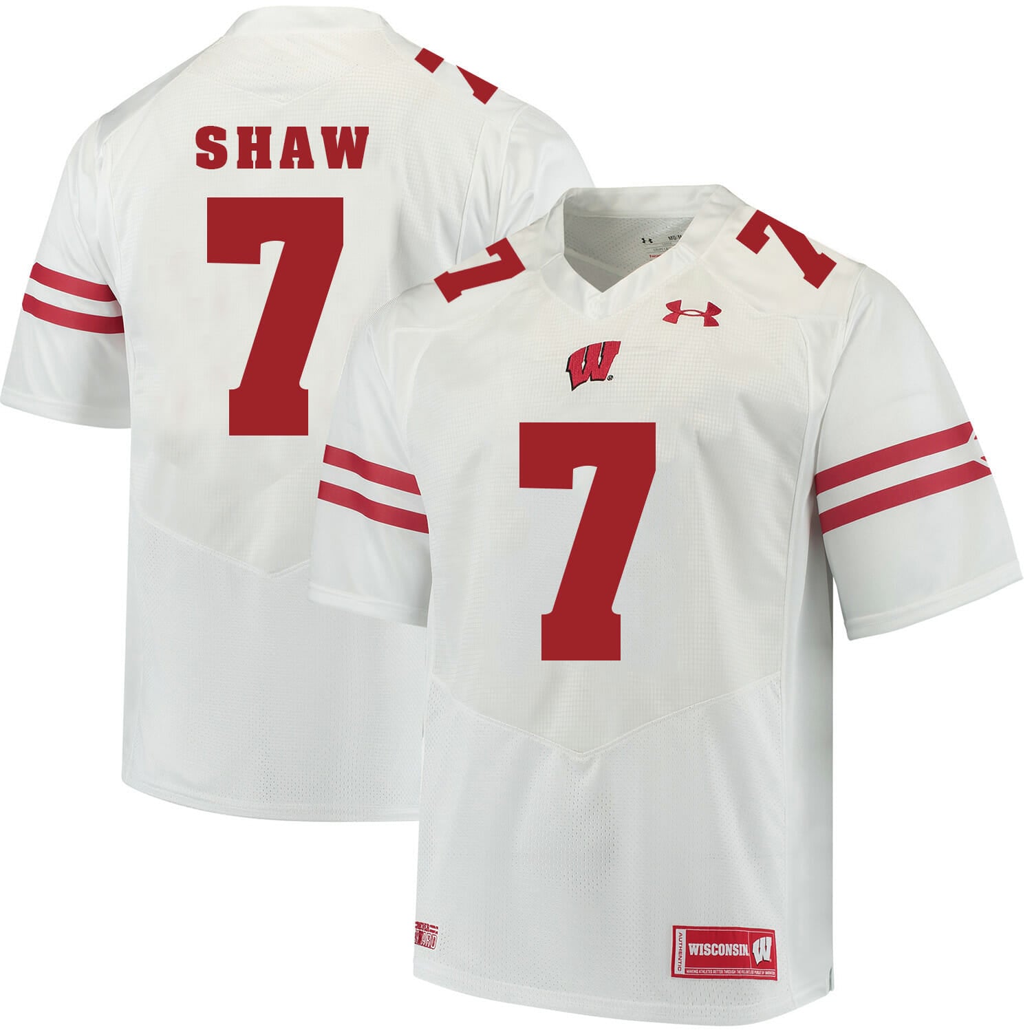 Wisconsin Badgers #7 Bradrick Shaw College Football Jersey White