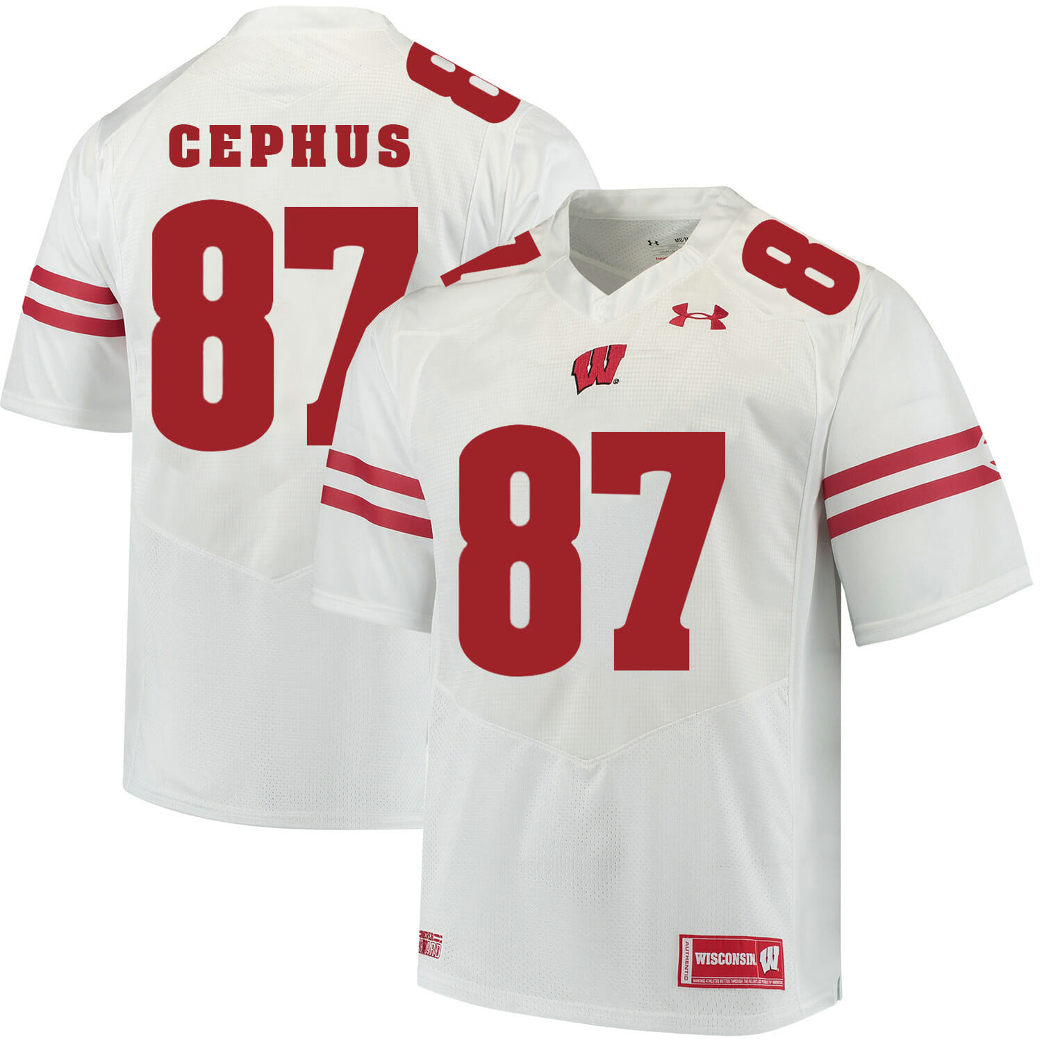Wisconsin Badgers #87 Quintez Cephus College Football Jersey White