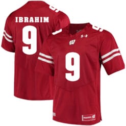Wisconsin Badgers #9 Rachid Ibrahim College Football Jersey Red
