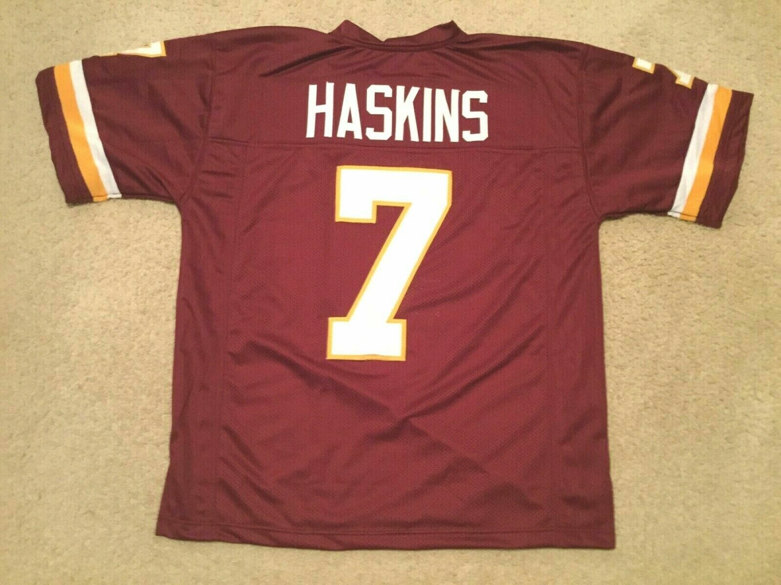 UNSIGNED CUSTOM Sewn Stitched Dwayne Haskins Burgundy Jersey