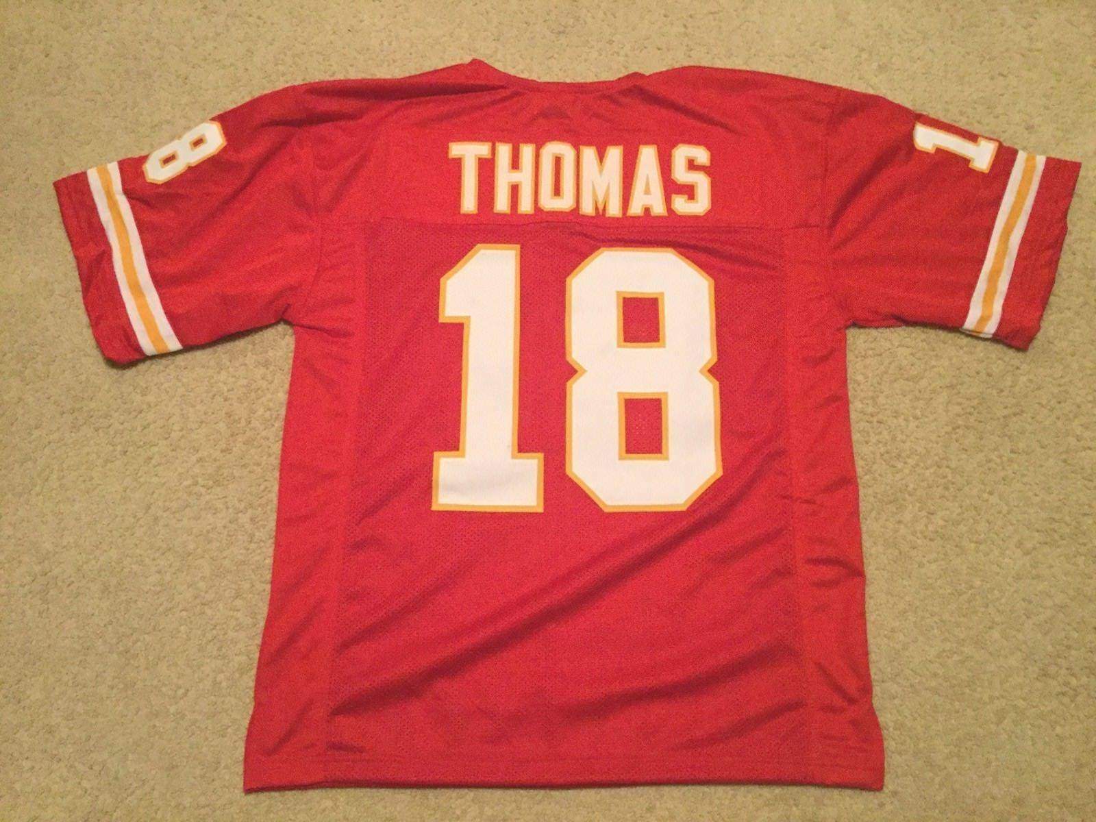 UNSIGNED CUSTOM Sewn Stitched Emmitt Thomas Red Jersey