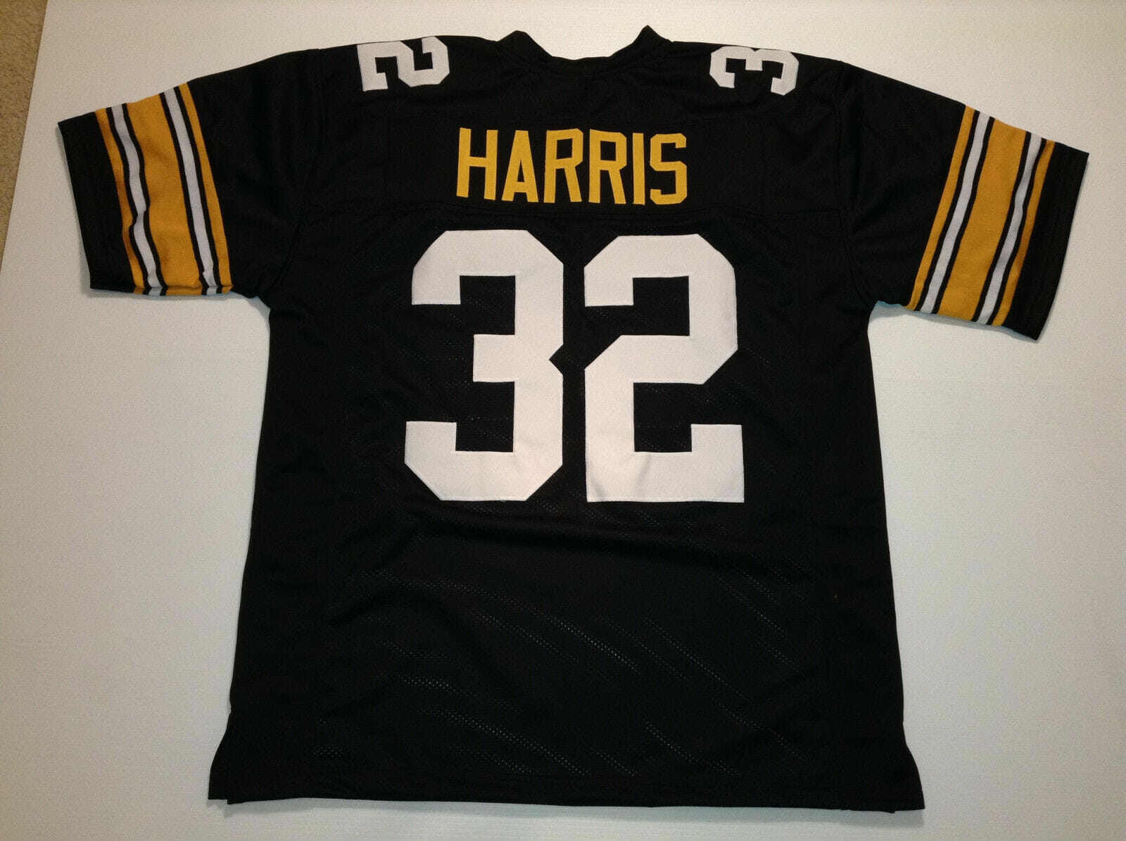UNSIGNED CUSTOM Sewn Stitched Franco Harris Black Jersey
