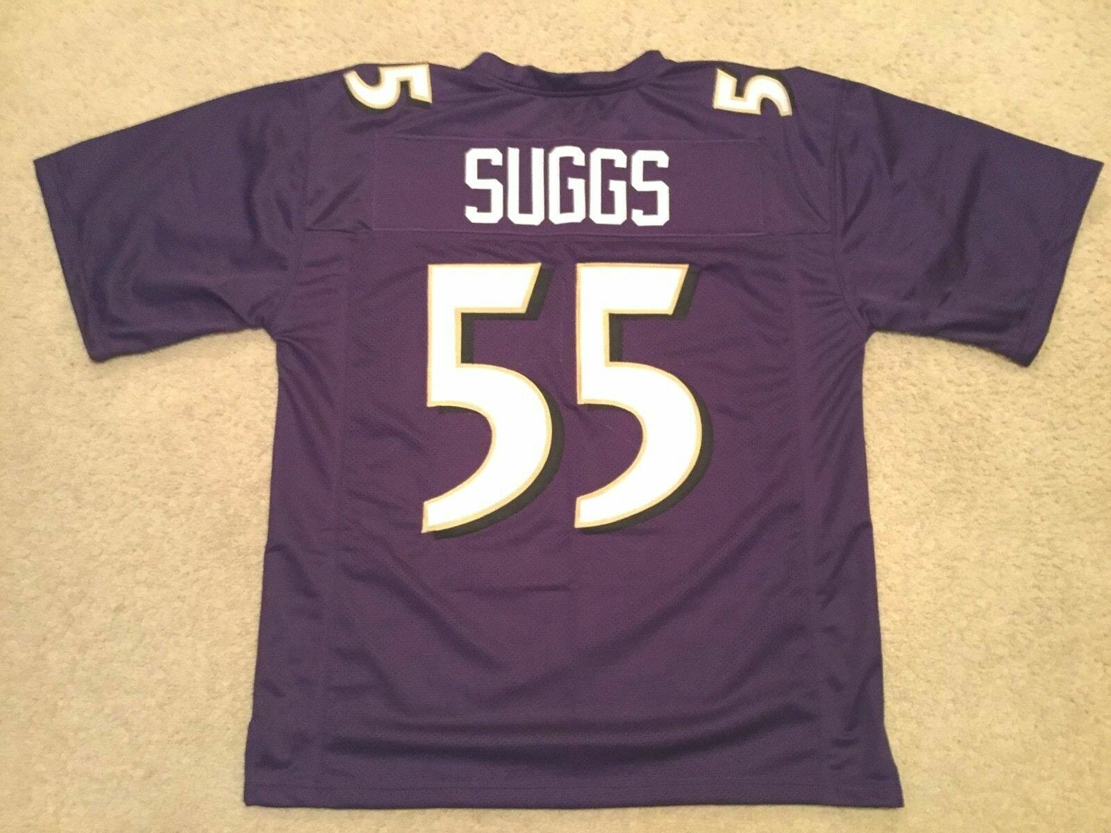 UNSIGNED CUSTOM Sewn Stitched Terrell Suggs Purple Jersey