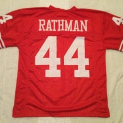 UNSIGNED CUSTOM Sewn Stitched Tom Rathman Red Jersey