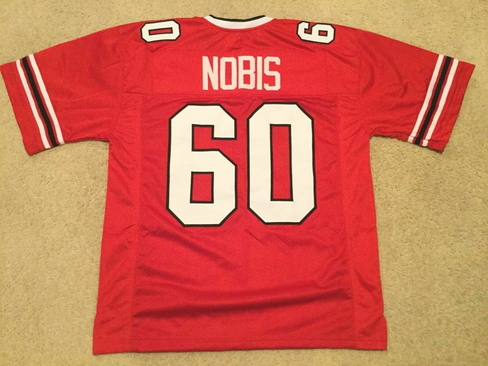 UNSIGNED CUSTOM Sewn Stitched Tommy Nobis Red Jersey